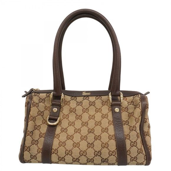 Gucci GG Canvas/Abby Handbag 130942 Brown/Beige Canvas with Champagne Gold Hardw - Picture 1 of 16